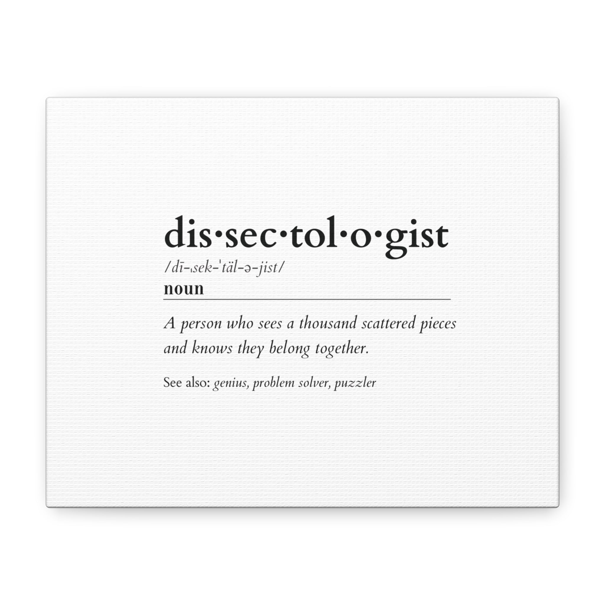 Dissectologist Definition Print — Jigsaw Puzzle Wall Art