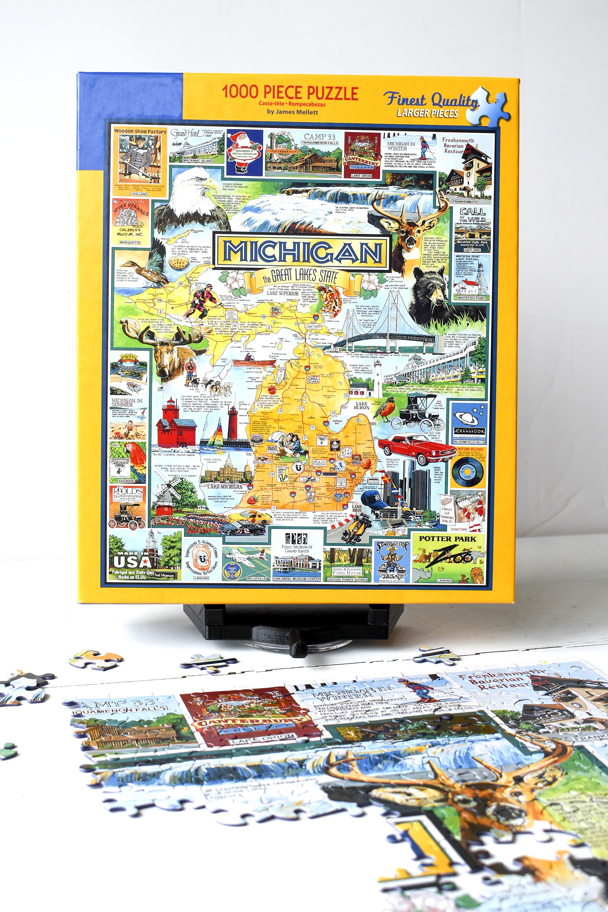 New Patented ROTATING Jigsaw Puzzle Box Top Holder